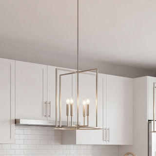 Four Light Pendant in Brushed Nickel