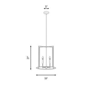Four Light Pendant in Brushed Nickel