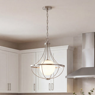 One Light Pendant in Brushed Nickel