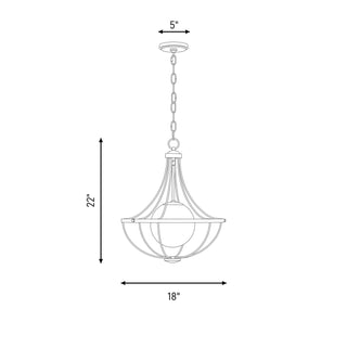 One Light Pendant in Natural Brass