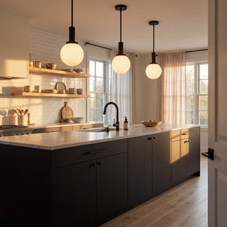 One Light Pendant in Matte Black