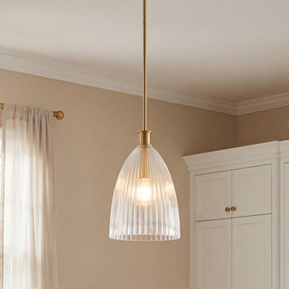 One Light Pendant in Natural Brass