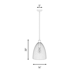 One Light Pendant in Natural Brass