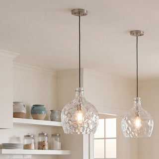 One Light Pendant in Brushed Nickel