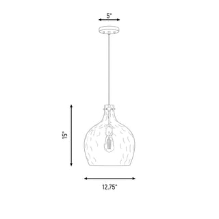 One Light Pendant in Natural Brass