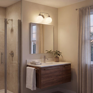 Two Light Bathroom Vanity in Brushed Nickel