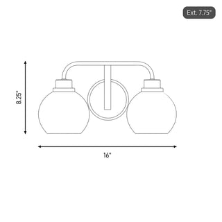 Two Light Bathroom Vanity in Chrome