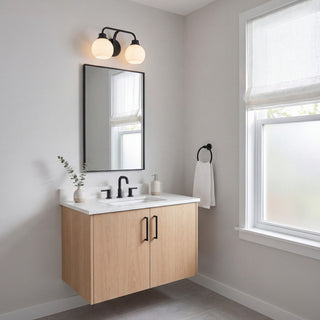 Two Light Bathroom Vanity in Matte Black