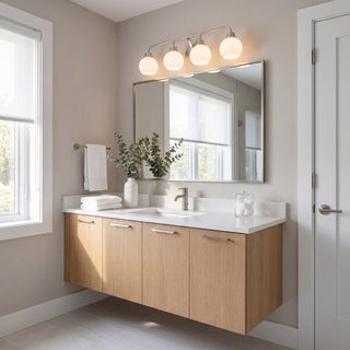 Four Light Bathroom Vanity in Brushed Nickel