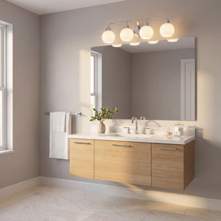 Four Light Bathroom Vanity in Chrome