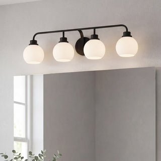 Four Light Bathroom Vanity in Matte Black