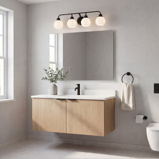 Four Light Bathroom Vanity in Matte Black