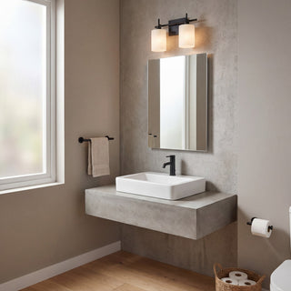 Two Light Bathroom Vanity in Matte Black