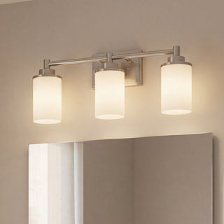 Three Light Bathroom Vanity in Brushed Nickel