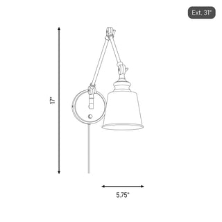 Two Light Wall Sconce in Natural Brass