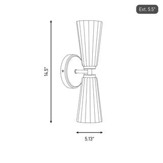 Two Light Wall Sconce in Matte Black
