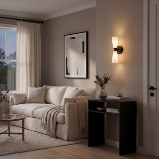 Two Light Wall Sconce in Matte Black