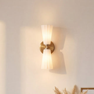 Two Light Wall Sconce in Natural Brass
