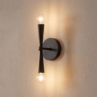 Two Light Wall Sconce in Matte Black