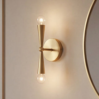 Two Light Wall Sconce in Natural Brass