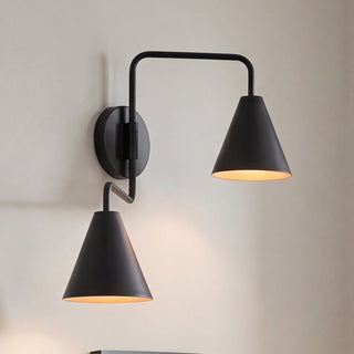 Two Light Wall Sconce in Matte Black