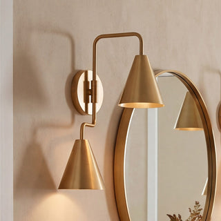 Two Light Wall Sconce in Natural Brass