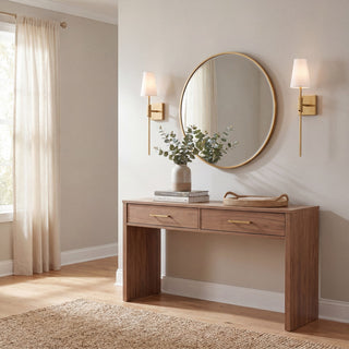 One Light Wall Sconce in Natural Brass