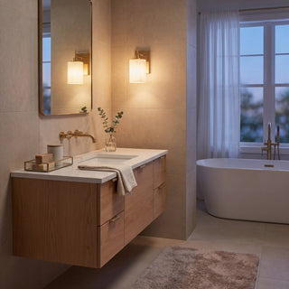 One Light Wall Sconce in Natural Brass