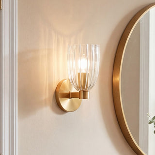 One Light Wall Sconce in Natural Brass