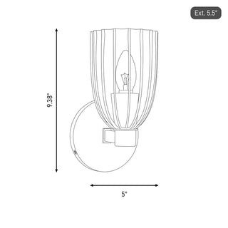 One Light Wall Sconce in Natural Brass