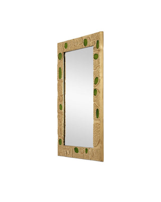 Beau Monde Mirror in Gold/Green