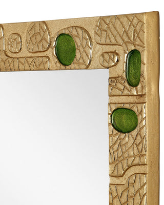 Beau Monde Mirror in Gold/Green