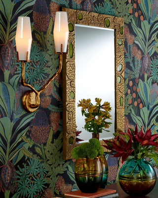Beau Monde Mirror in Gold/Green