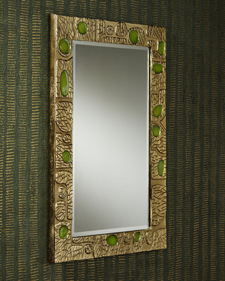 Beau Monde Mirror in Gold/Green