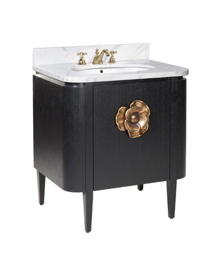 Currey and Company - 3800-0003 - Vanity with Sink - Briallen - Caviar Black/Natural/White/Light Antique Brass