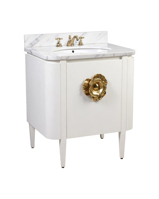 Currey and Company - 3800-0004 - Vanity with Sink - Briallen - Cerused White/Natural/White/Polished Brass