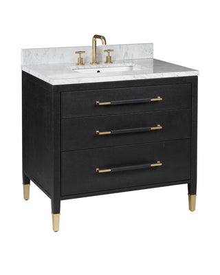 Currey and Company - 3800-0006 - Vanity with Sink - Verona - Black/Natural/White/Champagne