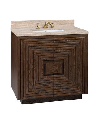 Currey and Company - 3800-0011 - Vanity with Sink - Morombe - Cocoa/Natural/White