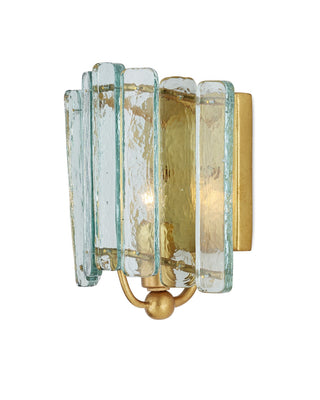 Currey and Company - 5000-0271 - One Light Wall Sconce - Duvernell - Contemporary Gold Leaf/Clear