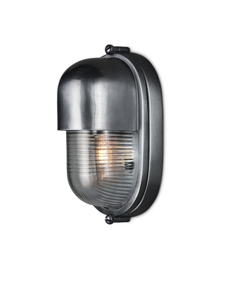 Currey and Company - 5500-0051 - One Light Outdoor Wall Sconce - Maritime - Antique Silver/Clear