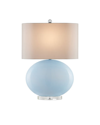 Currey and Company - 6000-0977 - One Light Table Lamp - Laconia - Light Blue/Clear/Polished Nickel