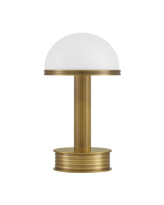 Currey and Company - 6700-0006 - LED Table Lamp - Promenade - Polished Antique Brass/White