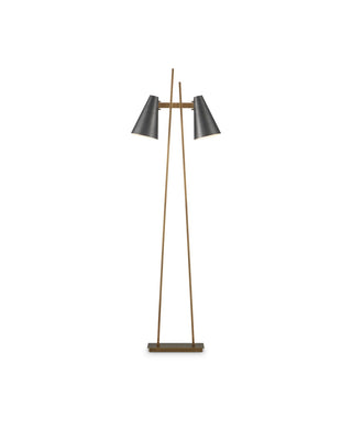 Currey and Company - 8000-0163 - LED Floor Lamp - Duet - Oil Rubbed Bronze/Antique Brass