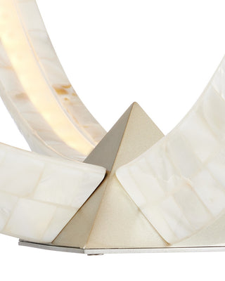 Arietta LED Chandelier in Mother of Pearl/Contemporary Silver Leaf