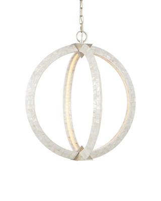 Arietta LED Chandelier in Mother of Pearl/Contemporary Silver Leaf