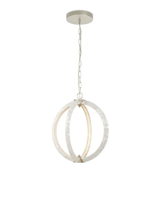 Arietta LED Chandelier in Mother of Pearl/Contemporary Silver Leaf