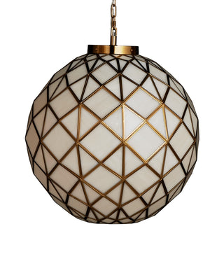 Currey and Company - 9000-1232 - One Light Pendant - Polyhedron - White/Antique Brass
