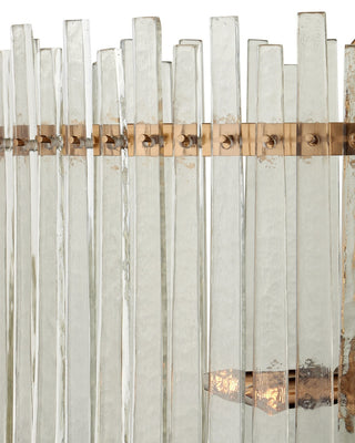 Electra Six Light Chandelier in Clear/Antique Brass