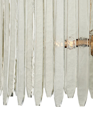 Electra Six Light Chandelier in Clear/Antique Brass
