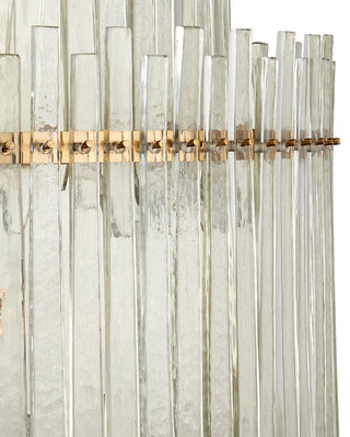 Electra Nine Light Chandelier in Clear/Antique Brass